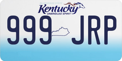 KY license plate 999JRP