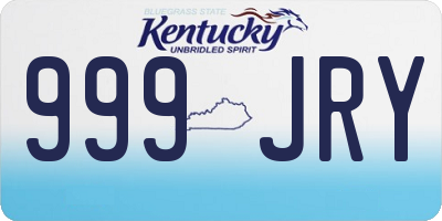 KY license plate 999JRY