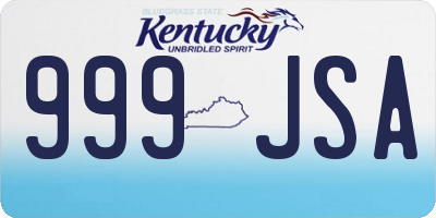 KY license plate 999JSA