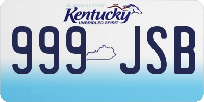 KY license plate 999JSB