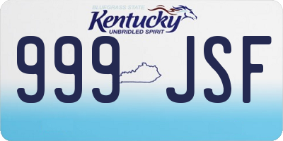 KY license plate 999JSF