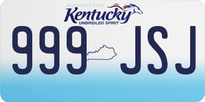 KY license plate 999JSJ