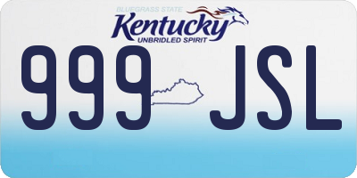 KY license plate 999JSL