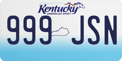 KY license plate 999JSN