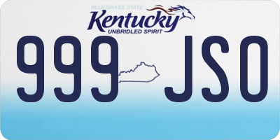 KY license plate 999JSO