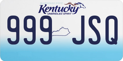 KY license plate 999JSQ