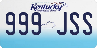 KY license plate 999JSS