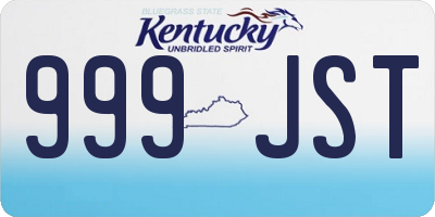 KY license plate 999JST