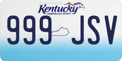KY license plate 999JSV