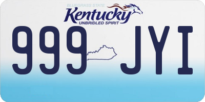KY license plate 999JYI