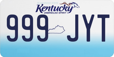 KY license plate 999JYT