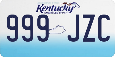 KY license plate 999JZC
