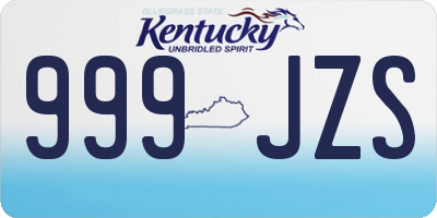 KY license plate 999JZS