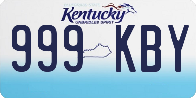 KY license plate 999KBY