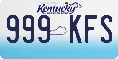 KY license plate 999KFS
