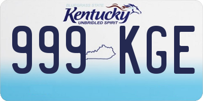 KY license plate 999KGE