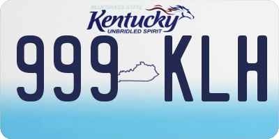 KY license plate 999KLH