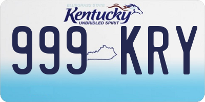 KY license plate 999KRY