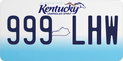 KY license plate 999LHW
