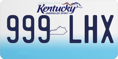 KY license plate 999LHX