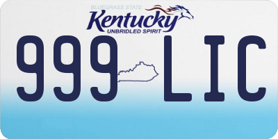 KY license plate 999LIC