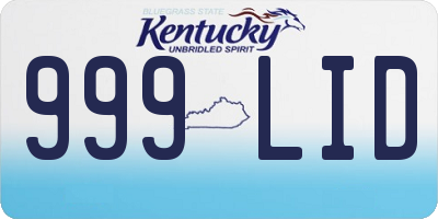 KY license plate 999LID