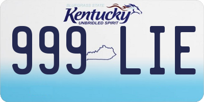 KY license plate 999LIE