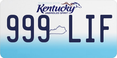 KY license plate 999LIF
