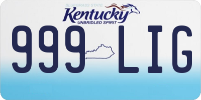 KY license plate 999LIG