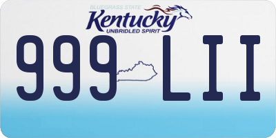 KY license plate 999LII