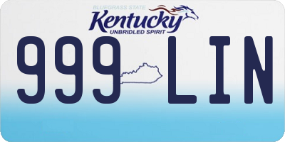 KY license plate 999LIN