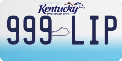 KY license plate 999LIP