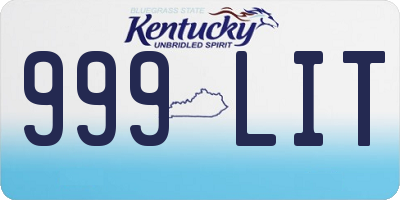 KY license plate 999LIT