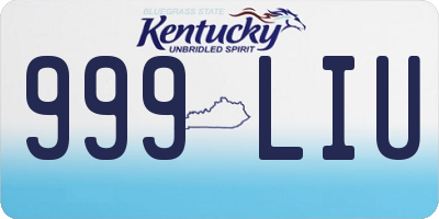 KY license plate 999LIU
