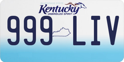 KY license plate 999LIV