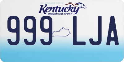 KY license plate 999LJA