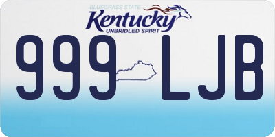 KY license plate 999LJB