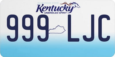 KY license plate 999LJC