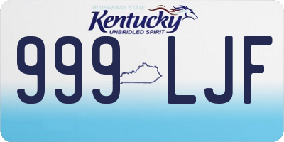 KY license plate 999LJF