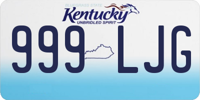 KY license plate 999LJG