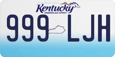 KY license plate 999LJH