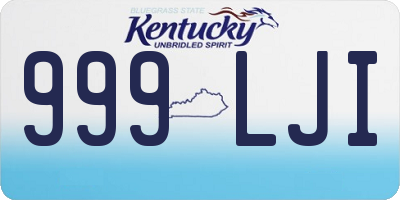 KY license plate 999LJI