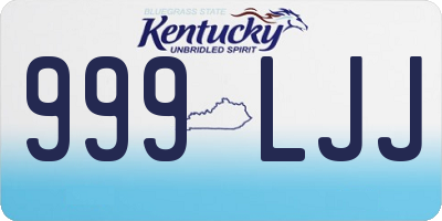 KY license plate 999LJJ