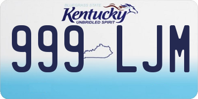 KY license plate 999LJM
