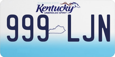 KY license plate 999LJN