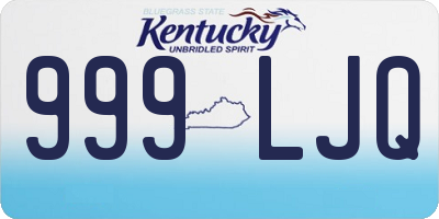 KY license plate 999LJQ