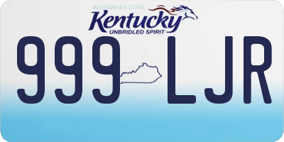 KY license plate 999LJR