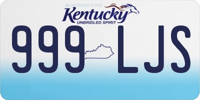 KY license plate 999LJS