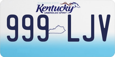 KY license plate 999LJV