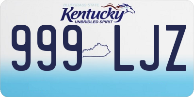 KY license plate 999LJZ